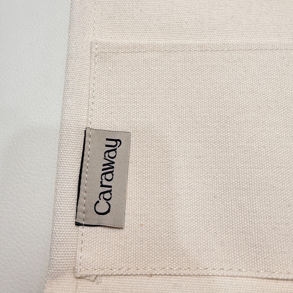 Caraway Cream Canvas 3 Lid Holder -Fits 1 Small, 1 Medium, 1 Large Lid  No hooks - Picture 2 of 3